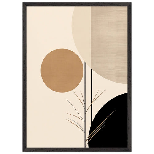 Artfulprints Poster met Lijst Japandi abstract II   - 50x70 cm - Meerkleurig