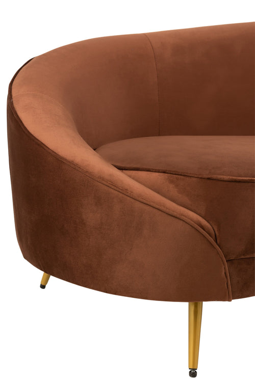 J-Line sofa Elisabeth - textiel/metaal - bruin