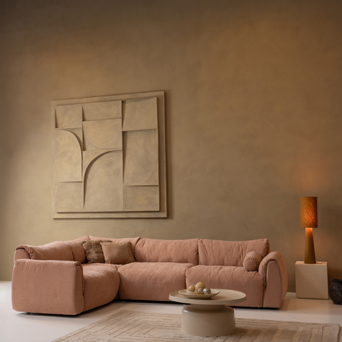 WOOOD hoekbank links Baggy - Geweven Chenille - Oud Roze - 81x301x210 - vtwonen shop