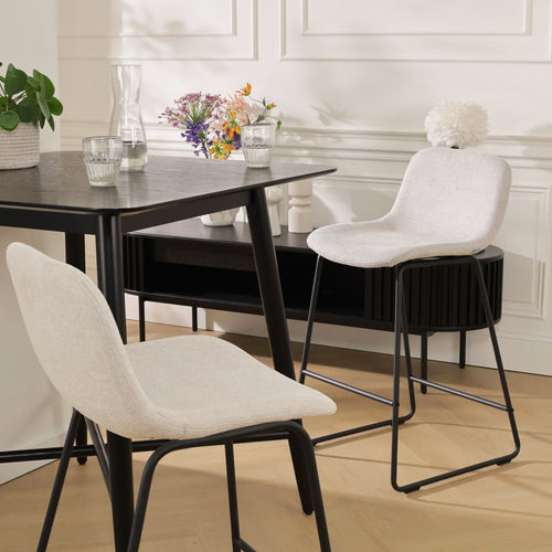 Nolon Nino-Mats Barkrukken Set van 2 - Beige - Zwart - 75 cm - vtwonen shop