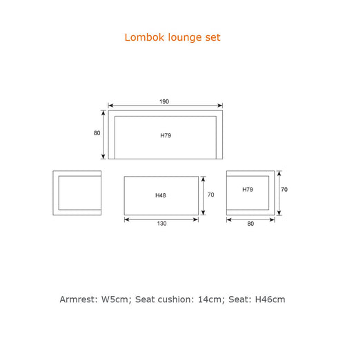 Lombok loungeset - 4-delig - aluminium - bamboo-look - mystic grey - vtwonen shop