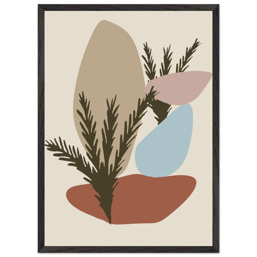Artfulprints Poster met Lijst Boho – Earthy mix   - 50x70 cm - beige