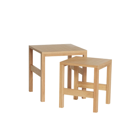 Hübsch bijzettafel Puzzle - mdf/okoumé fineer - 32x32xh37, 40x40xh42cm
