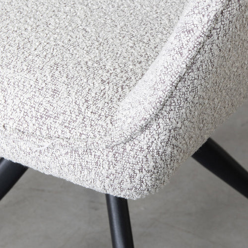 LABEL51 Eetkamerstoel Finley - Wit Bouclé - Draaibaar - Set van 2 - vtwonen shop