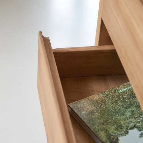 Tikamoon Bureau van massief teak met opbergkastje - Naturel - vtwonen shop