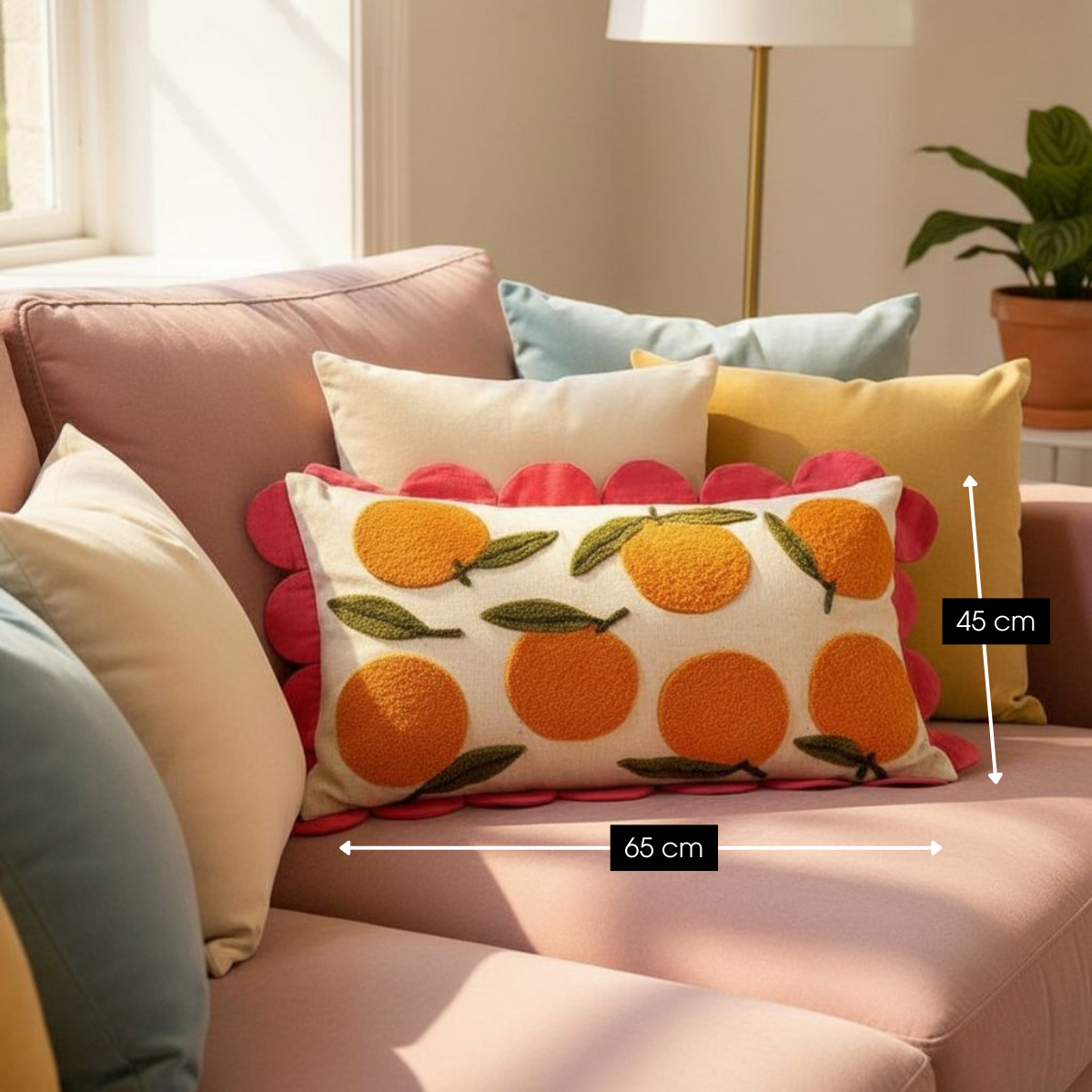 Oranje kussenhoes - Shop Scandinavisch interieur