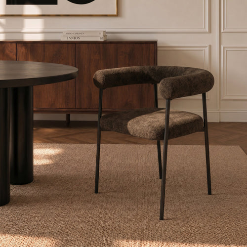 Premium Interiors - Set van 2 stoelen LOU - getextureerd fluweel espresso-bruin 64cm