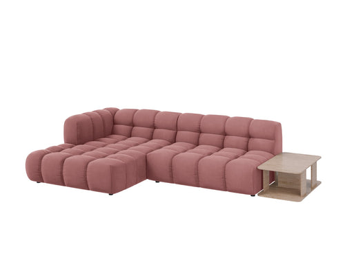 Cosmopolitan Design Modulaire hoekbank links Sky 4-zits, flueel, zalm - 162x297x70cm