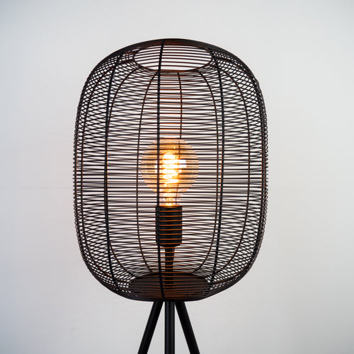 EGLO vloerlamp Rinroe - e27 - 140,5 cm - zwart - staal