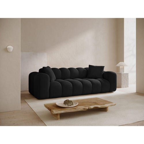 Cosmopolitan Design - Bank Treno 4-zits, flueel zwart - 94x240x70cm