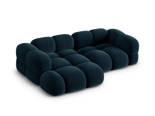 Cosmopolitan Design linker hoekbank Loretto 3-zits, flueel diepe olie - 147x250x68cm