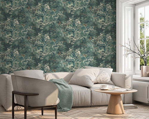 Sanders & Sanders behang bladeren donkergroen - 53 cm x 10 m - 640995