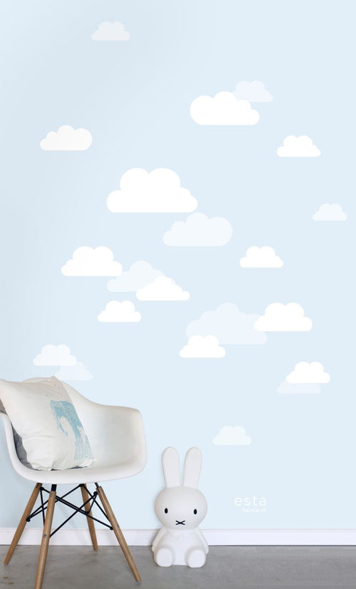 ESTAhome fotobehang wolkjes lichtblauw - 200 x 279 cm - 158842 - vtwonen shop