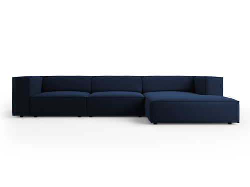 Cosmopolitan Design rechter hoekbank Arendal 4-zits, flueel, koningsblauw - 166x284x70cm