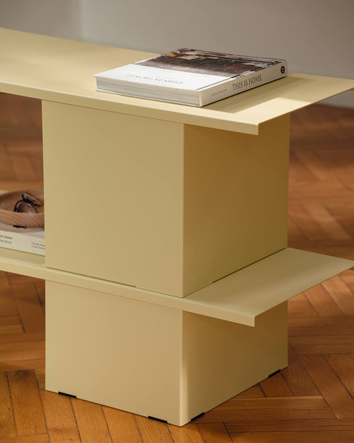 noo.ma Hes lage stellingkast 160 cm - Butter Yellow, metaal