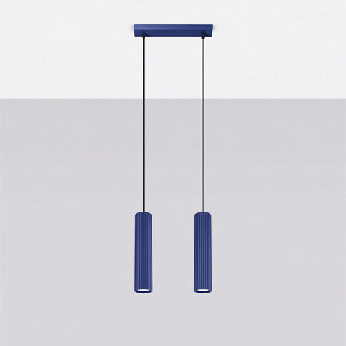 Sollux Lighting Hanglamp KARBON 2 ultramarijn - 30x6,5x90cm