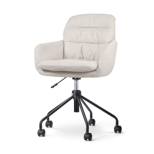 Nolon Nout-Mia Bureaustoel Beige - met Armleuning - Zwart - vtwonen shop