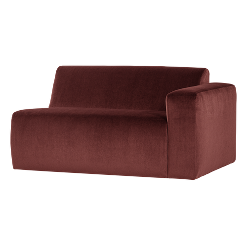 WOOOD 1,5-zits bank arm rechts Mojo Base - Velvet - Kast.bruin - 74x145x97