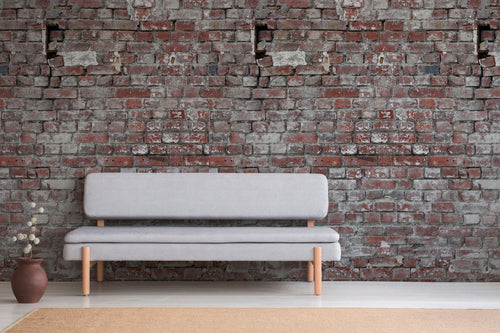 One Wall one Role fotobehang steen rood, grijs, wit en zwart - 159 x 280 cm - AS-383371 - vtwonen shop