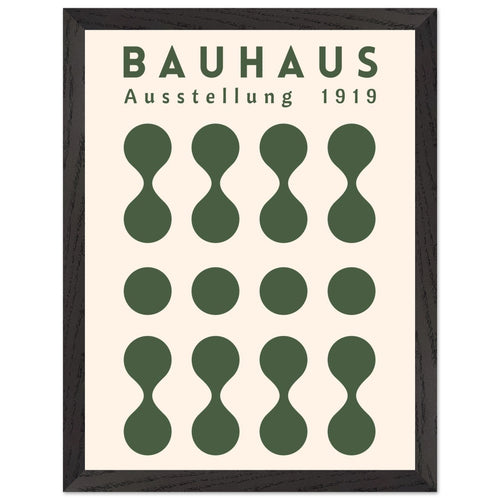 Artfulprints Poster met Lijst Bauhaus - Ausstellung green   - 30x40 cm - Donkergroen