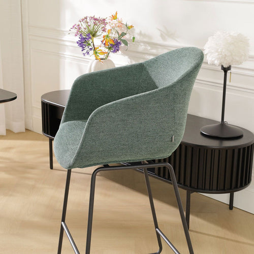 Nolon Nino-Otis Barkruk Donkergroen - met Armleuning - Zwart - 65 cm - vtwonen shop