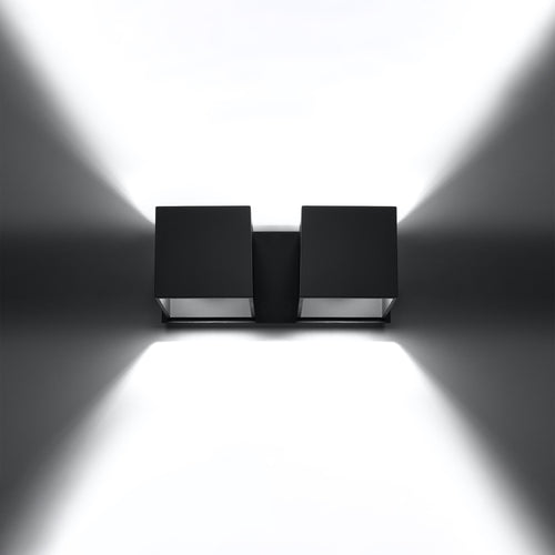 Sollux Lighting Wandlamp QUAD 2 zwart - 26x12x11cm