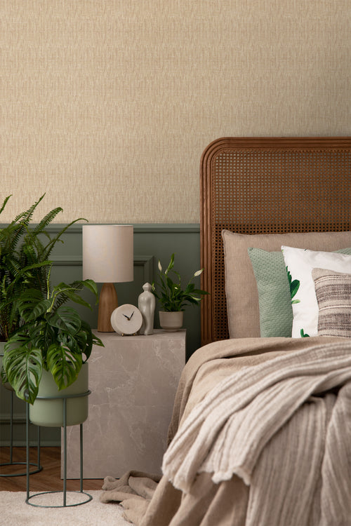 Sanders & Sanders behang linnenstructuur zand beige - 53 cm x 10 m - 640211 - vtwonen shop