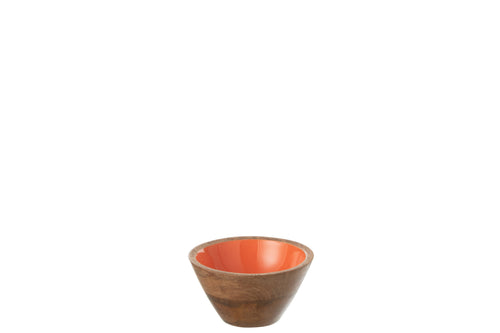J-Line kom Kos - hout - orange - small