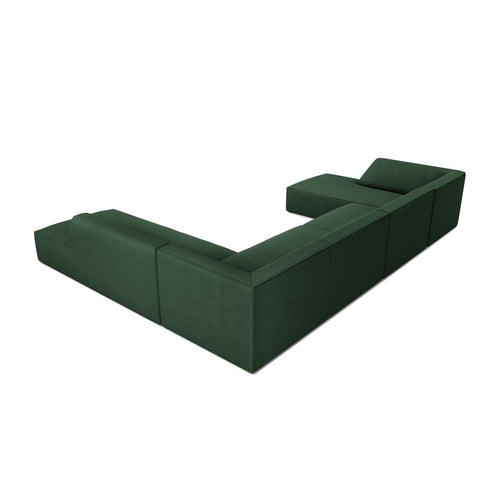 Cosmopolitan Design - Panoramische hoekbank rechts Siena 7-zits, structurele stof groente - 273x366x69cm