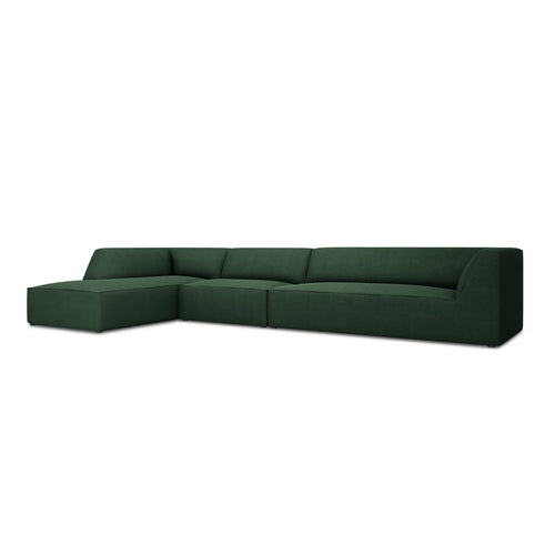 Cosmopolitan Design - Modulaire hoekbank links Siena 5-zits, structurele stof groente - 180x366x69cm