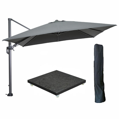 Garden Impressions zweefparasol Hawaii donker grijs 3x3 m incl 90 kg voet en hoes - vtwonen shop