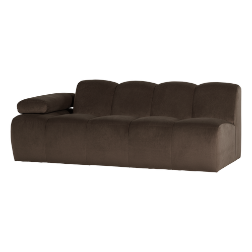 WOOOD 2-zits bank arm links Mojo - Velvet - Bruin - 74x204x97