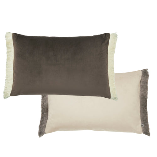 Graham & Brown Sierkussen met ritssluiting Franje Glanzend - Chocolate 40x60cm - vtwonen shop