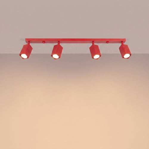 Sollux Lighting Plafondlamp RAYO 4L rood - 81x6x16,5cm