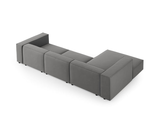 Cosmopolitan Design linker hoekbank Arendal 4-zits, flueel, cement - 166x284x70cm