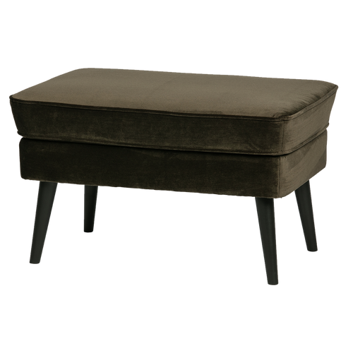 WOOOD hocker Rocco - Velvet - Warm Groen - 47x77x51