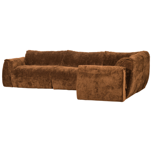 WOOOD hoekbank rechts Baggy - 3D Chenille - Midden Bruin - 81x396x214 - vtwonen shop