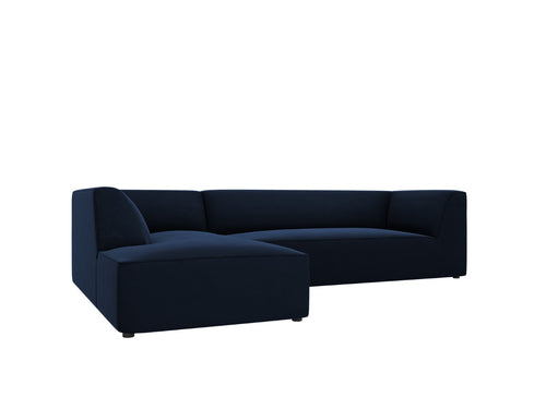 Micadoni linker hoekbank Ruby 4-zits, flueel, koningsblauw - 180x273x69cm