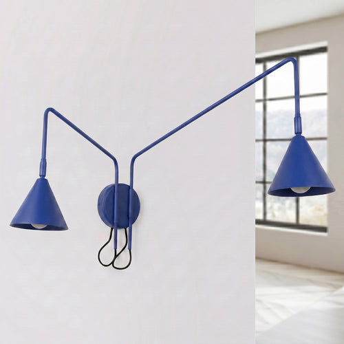 Sollux Lighting Wandlamp NOX 2 ultramarijn met schakelaar - 150x80x30cm