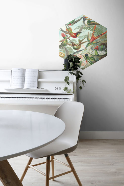 ESTAhome muursticker vogels tropisch junglegroen - 70 x 81 cm - 158999 - vtwonen shop