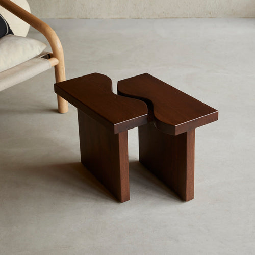 Tikamoon Massief eiken bijzettafel - Donkerbruin - vtwonen shop