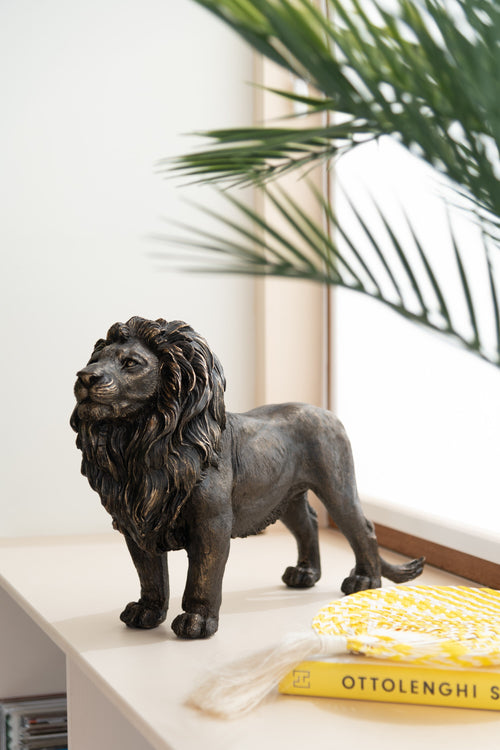 J-Line figuur Leeuw - polyresin - brons - large