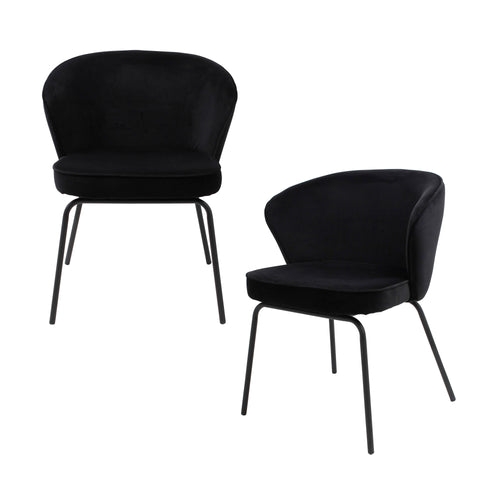 BePureHome eetkamerstoelen Admit - Fluweel - Zwart - Set van 2 - vtwonen shop