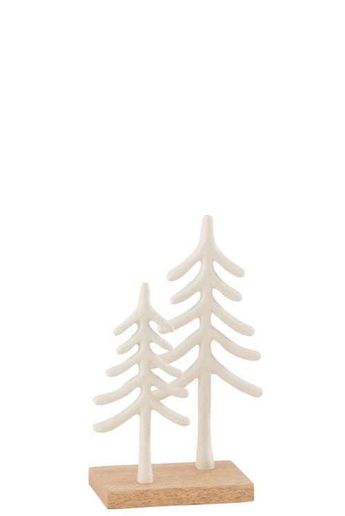 J-Line decoratie Bomen Goa - aluminium/hout - wit - vtwonen shop
