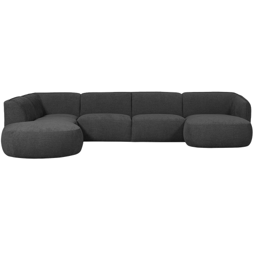 WOOOD bank links Polly - Polyester - Grijs - 71x353x150/245 - vtwonen shop