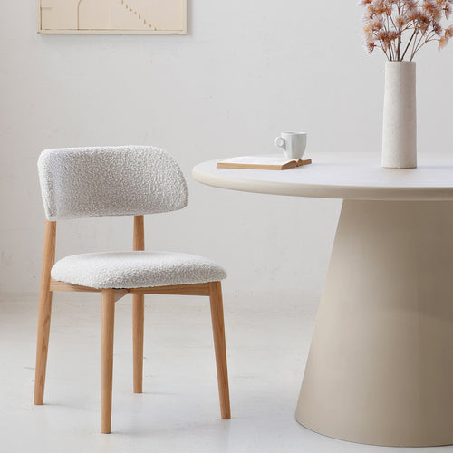 Giga Meubel Eetkamerstoel Lexi - Eikenhout/Polyester - Beige - Set van 2