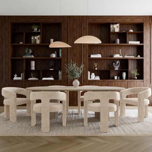 Premium Interiors - Set van 2 fauteuils SARAH - zacht aanvoelende geweven stof donkerbeige 60.5cm