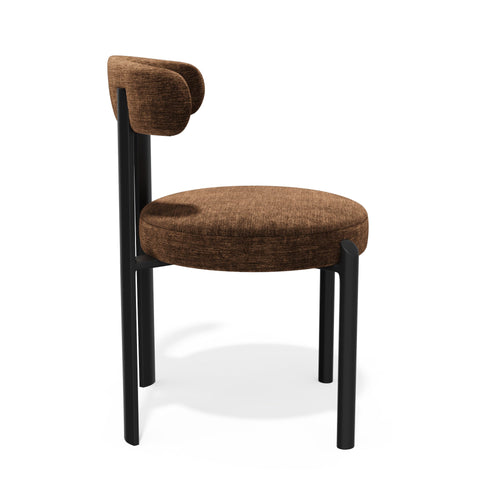 Premium Interiors - Set van 2 stoelen NOMA - zacht aanvoelende geweven stof bruin 56cm
