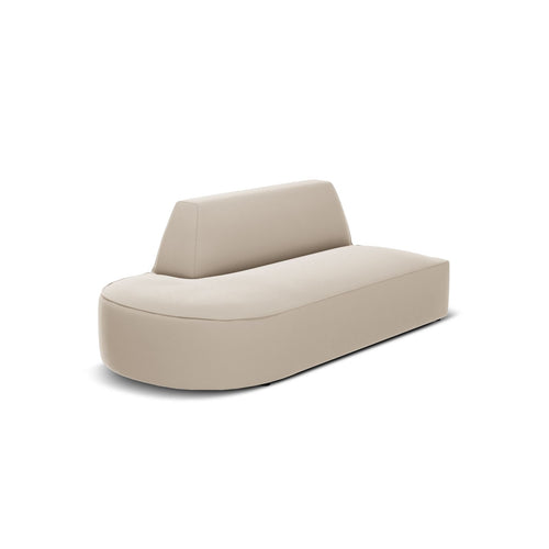Cosmopolitan Design - Linker modulaire bank Siena 2-zits, flueel beige - 93x181x69cm