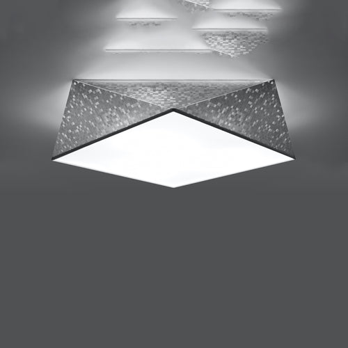 Sollux Lighting Plafondlamp HEXA 45 zilver - 45x45x15cm